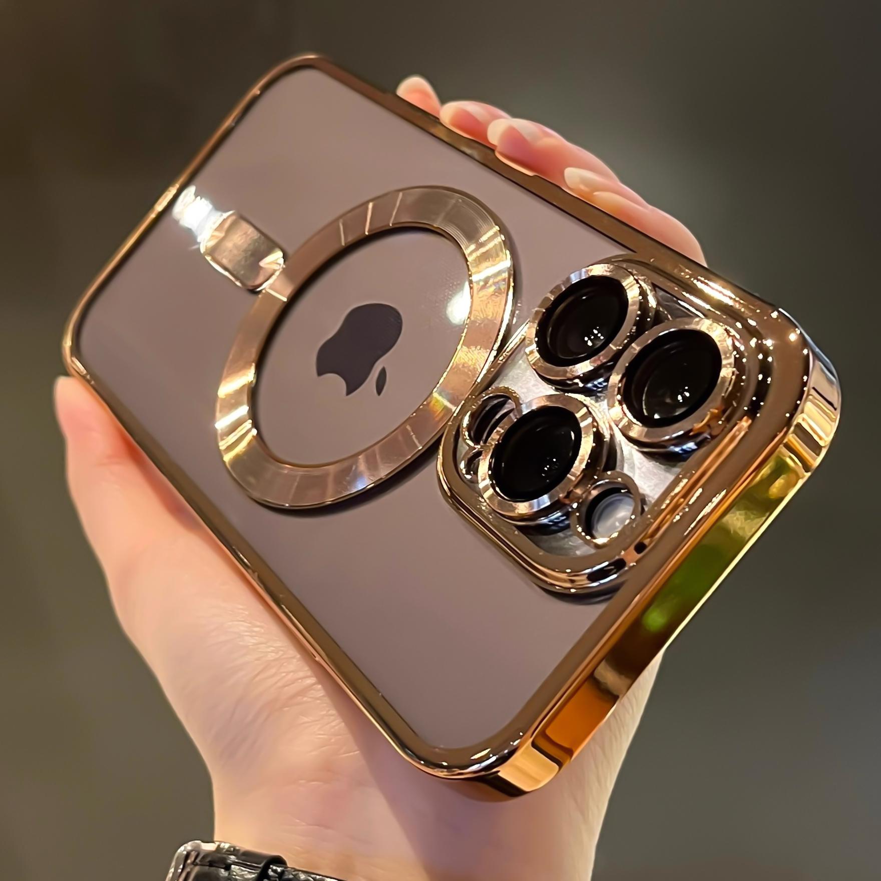 

Прозрачный магнитный чехол с гальваническим покрытием для iPhone 16 Pro Max 16 Plus 14 13 12 11 15 Pro Max для беспроводной зарядки MagSafe, чехол для телефона For iPhone 16 ProMax