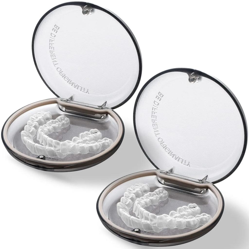 Retainer Case Odorless with Removable Seal Ring Large Teeth Night Guard Case Slim Aligner Case Holder for Teenage Adult