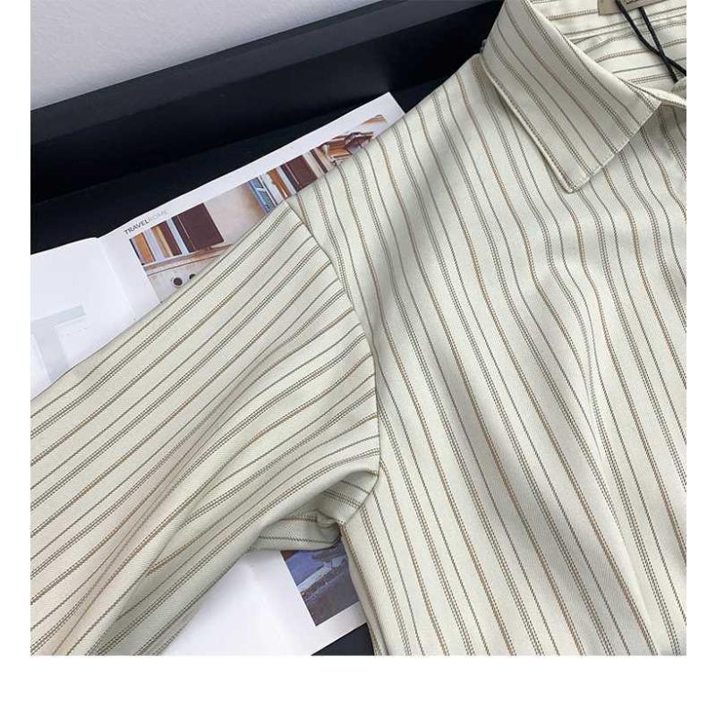 Spring Autumn Niche Design Sense Striped Small Loose Shirt Blouses & Shirts