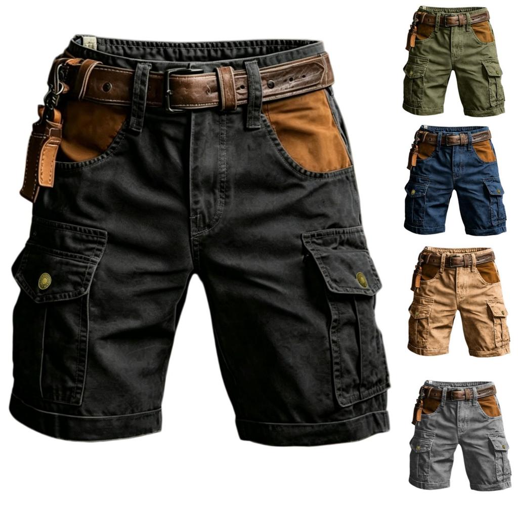 2026 Trendige Herren Mehrfarbige Lässige Outdoor Amerikanische Arbeitskleidung Kurze Hose mit Mehreren Taschen Herren Mode Shorts Hosen
