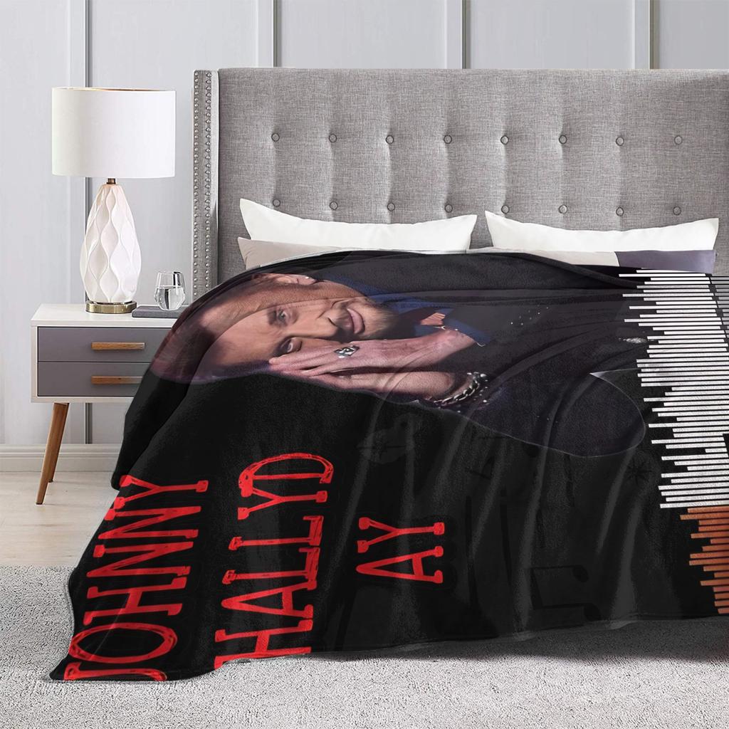 Johnny Hallyday Plush Blankets Children Flannel Throw Blanket For Bedroom Warm Soft Quality Bedspread Gift Idea