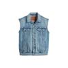 Levis SS23 Einfarbige einreihige Jeansweste Herren Westen Blau A5789-0000