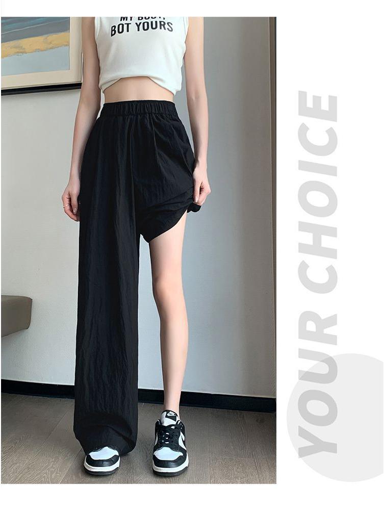 Women's Retro High-Waist Wide-Leg Pleated Pants - Summer Casual Loose Fit