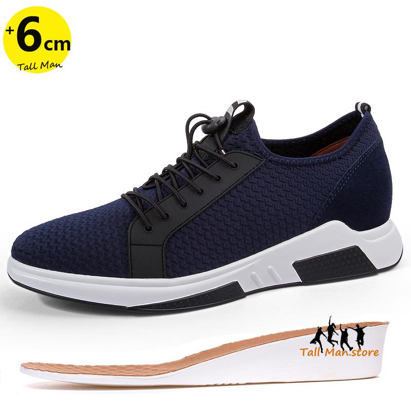 Elevator Shoes Men Sneakers Height Increasing Shoes Leisure Sports Tall Man Increase Shoes Insole 6Cm