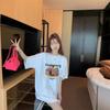 2025 Summer New Pure Cotton Cartoon Cute Puppy Print Japanese Short-sleeved T-shirt Women's Slim Harajuku Top