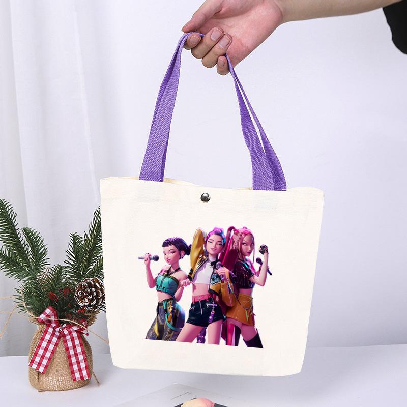 K-Pop Anime Cartoon Printed Student Fashion Casual Canvas Bag Going Out High Value Portable Shoulder Bag