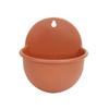 Wall Planter Semi Circular Resin Wall Hanging Flower Pot for Balcony Garden Patio 21.5x21x16.2cm Pottery Tea Color