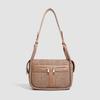 Soft leather niche light luxury women's bags New trendy horseshoe bags Large capacity shoulder crossbody bucket bags