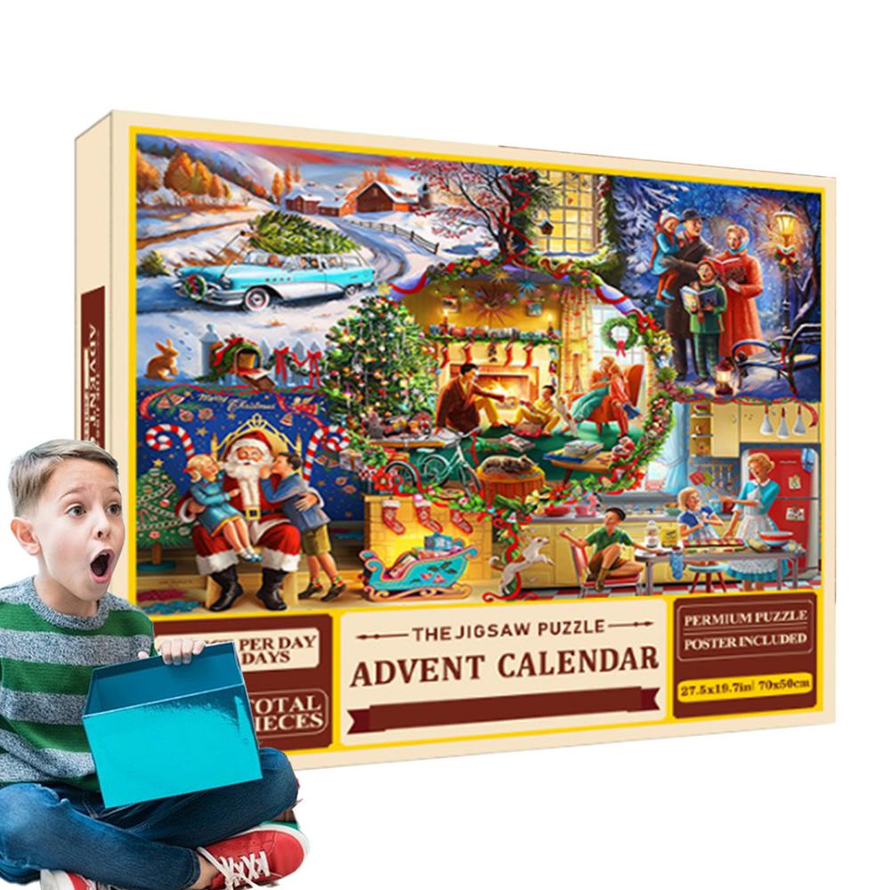 Christmas Advent Puzzle Calendar 2024 Creative Christmas Advent Calendar Adults 1008 Pieces Jigsaw 24 Days Christmas Countdown
