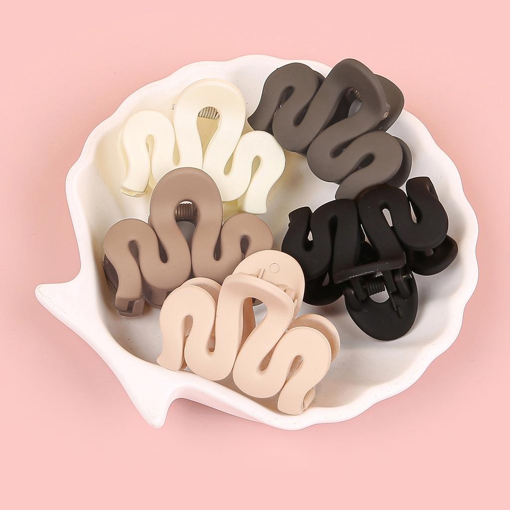 5PCS Mini Hair Claw Clips Women Girls 1.5inch Plastic Matte Hair Claw Ponytail Holder Hairpin Children Kids Hair Accessories