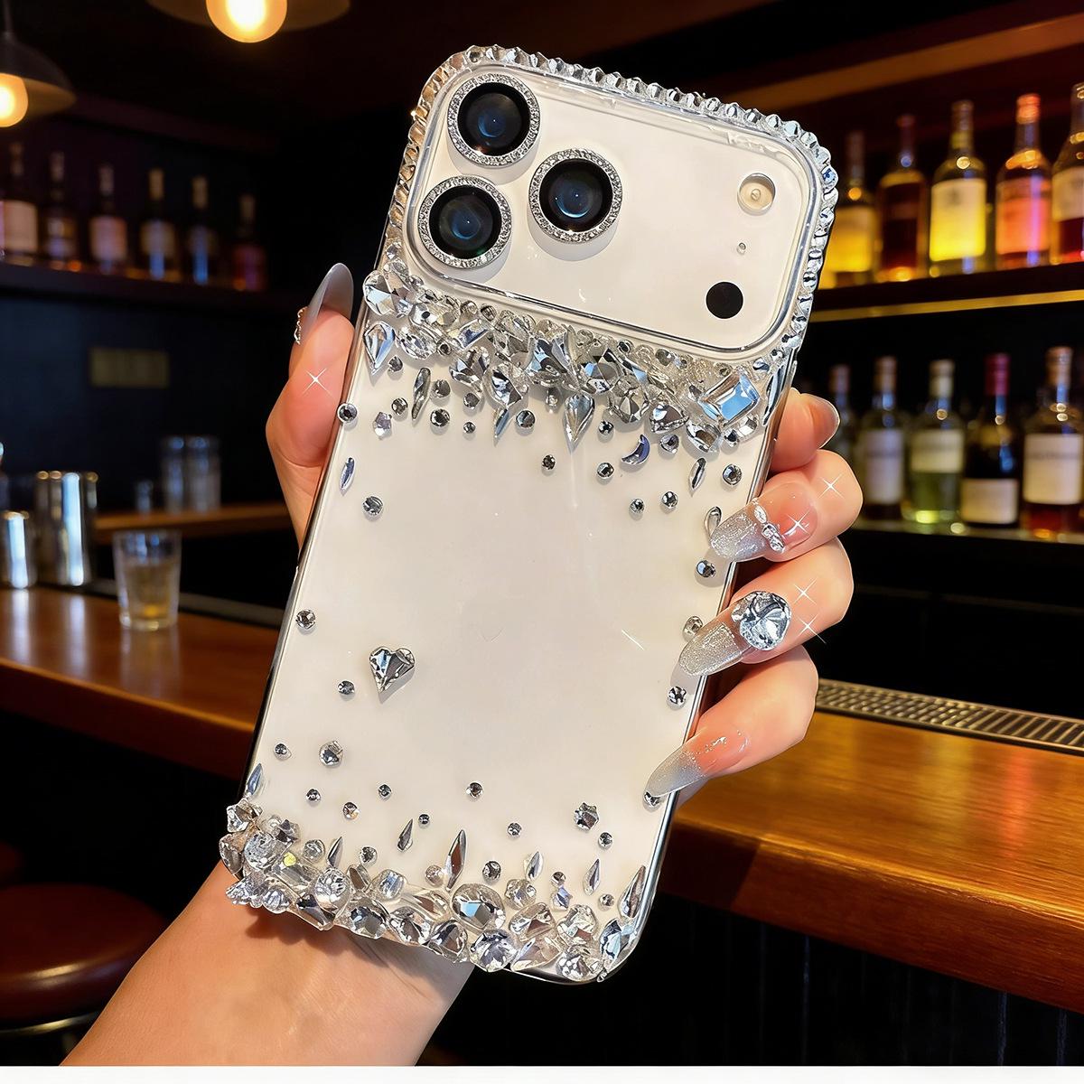 

Crystal Clear Rhinestone Case for iPhone 17 Pro Max/15/14/11 - Cute and Stylish for Women iPhone 12
