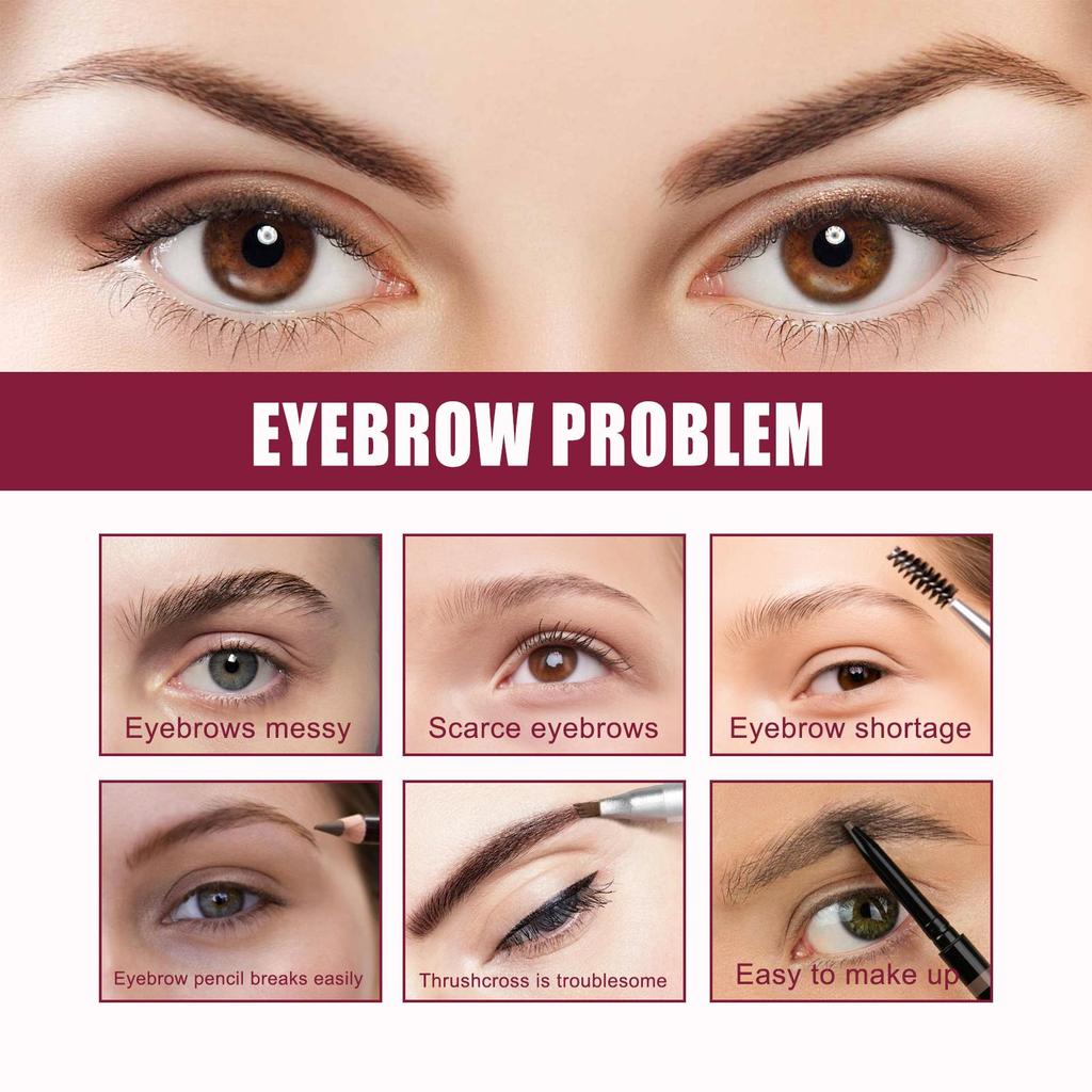2pcs Lightweight  Smooth Foundation Moisturizer + Eyebrow Pencil Makeup Set Natural and Long-Lasting Color