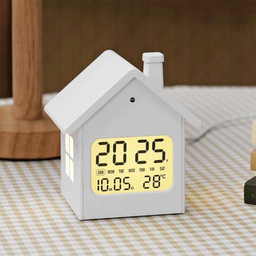 Soft Lighting Electronic Alarm Clock Time/Date/Week/Temperature Desktop Table Clock  Bedroom