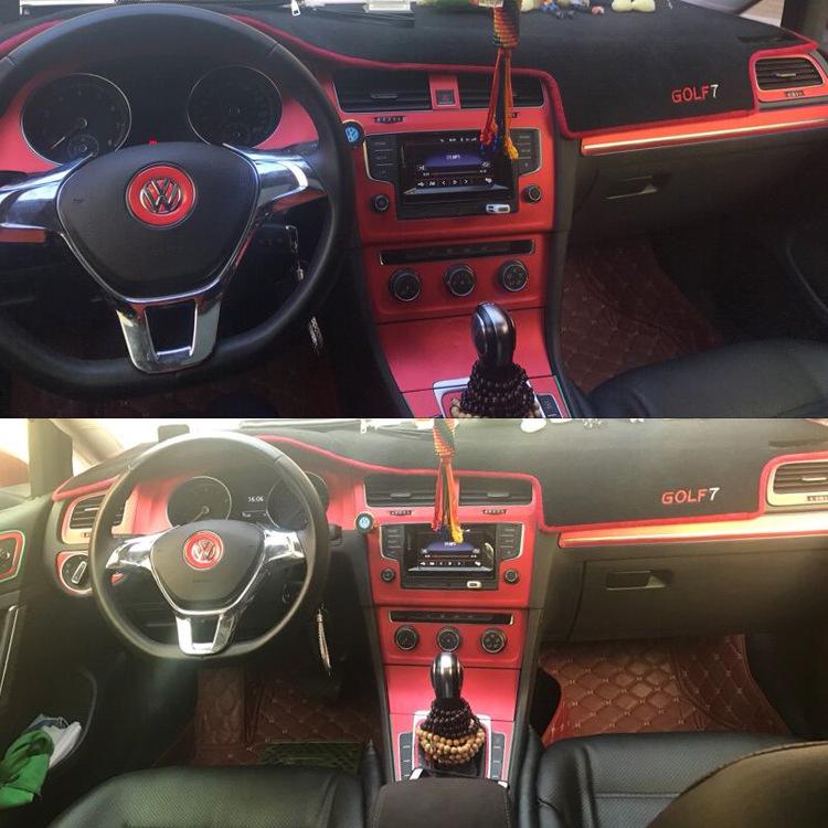 14-19 VW Golf 7 Interior Stickers: Gear Shift & Door Panel Decor Film