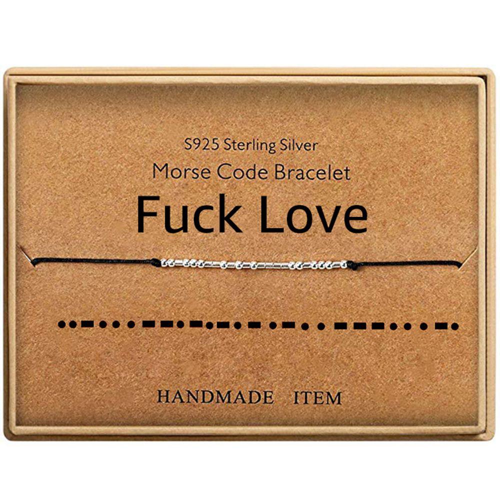 Gifts Beads Chain Silver Morse Code Bracelet Friendship Cuff Bangle Fuck Off I LOVE YOU BFF Ohana