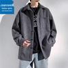 Jeanswest Men's Retro Wool-Look Lapel Casual Jacket