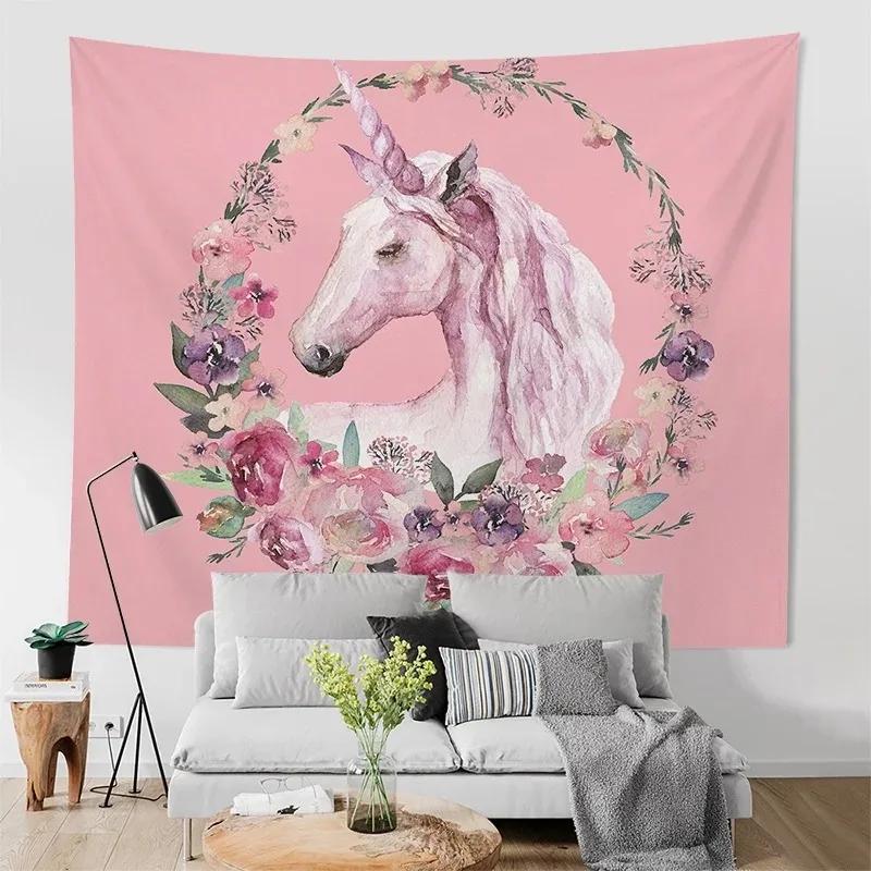 Декоративный гобелен «Звездное небо и единорог» для украшения офиса — фото 9