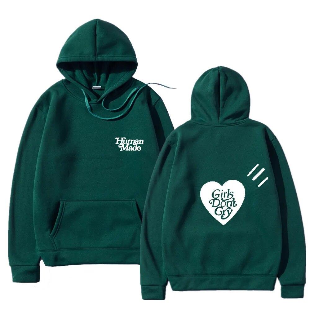 Girls Don’t Cry Human Unisex Hoodies Sweatshirts Autumn Winter Letter Printing Casual Japanese Streetwear Unisex Male Clothing