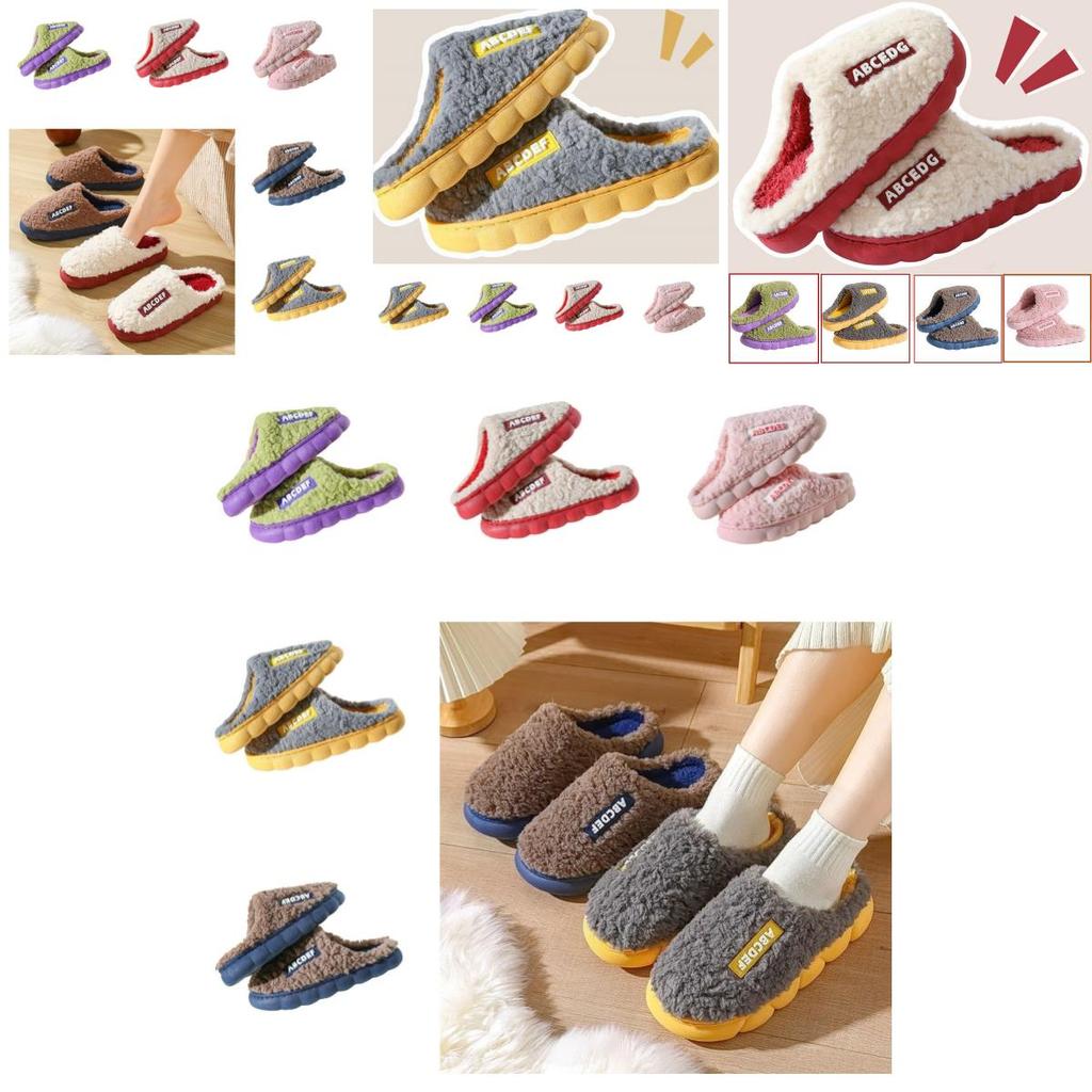 Thickened Warm Cotton Slippers Unisex Indoor Home Slippers For Winter