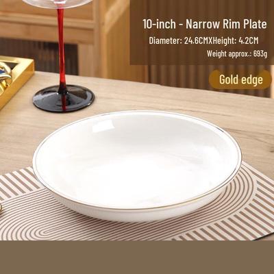 Assiettes plates en céramique ZISIZ Ligne Or