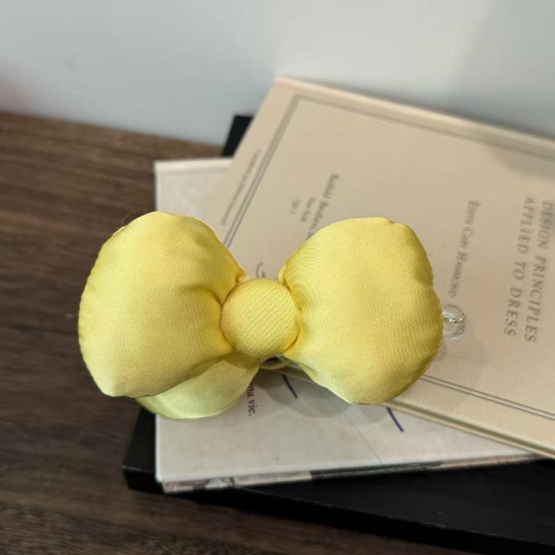 Japanese Sweetness Colorful Cotton Filled Bow Hair Clip For Women Girls Fashion Bun Hair Clip Banana Clip Hair Accessories