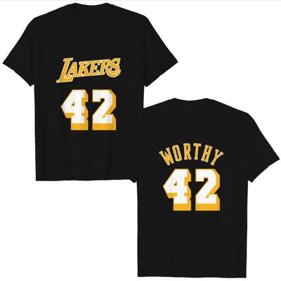 Maglietta Jersey James Worthy – Maglietta da Basket da Uomo Pesante