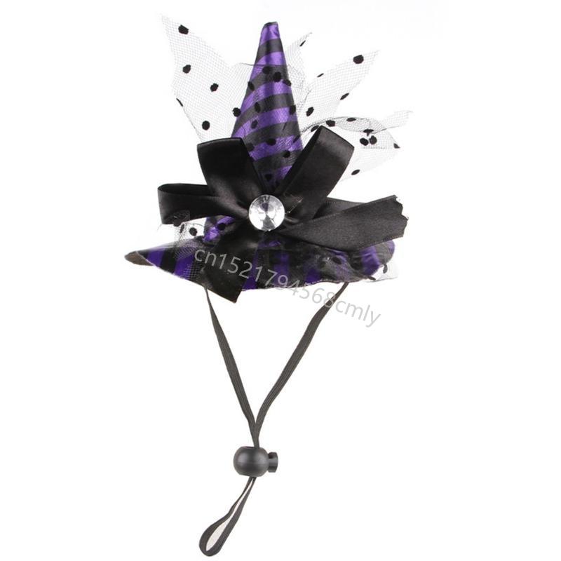 Hundar Häxhatt Cosplay Hundar Halloweenfester Häxhatt för Fotografering 6XDE