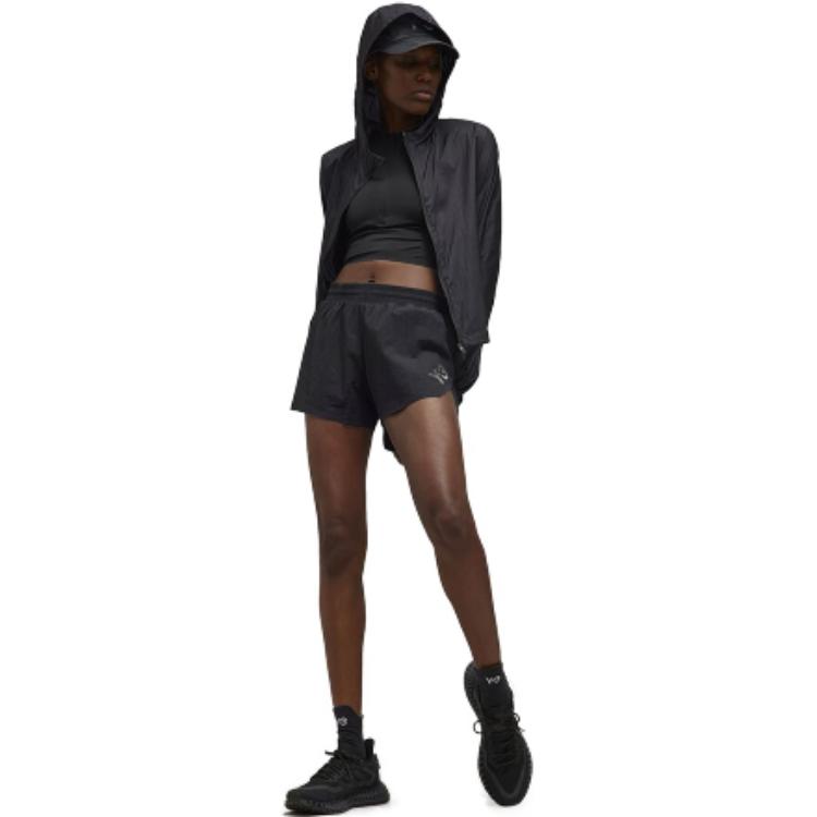 Y-3 Lightweight Plain Hooded Jacket Women Jackets Black IN2832