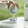 130ml Hand-painted Bamboo Blue And White Gaiwan Antique Tea Tureen Tea Bowl With Lid Kit Tea Maker Cover Bowl Teaset Ornaments