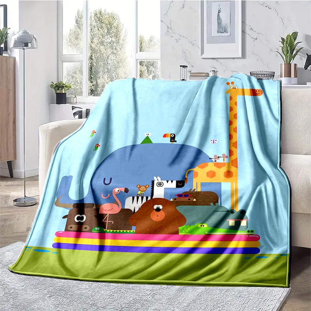 Hey Duggee Theme Printed Blanket - Perfect for Couch, Bed, Travel & Outdoor Use | Machine Washable, Cozy & Durable.
