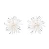 Super fairy light luxury dandelion alloy earrings Korean exaggerated electroplating three-dimensional ear clips personalized temperament fashion earri