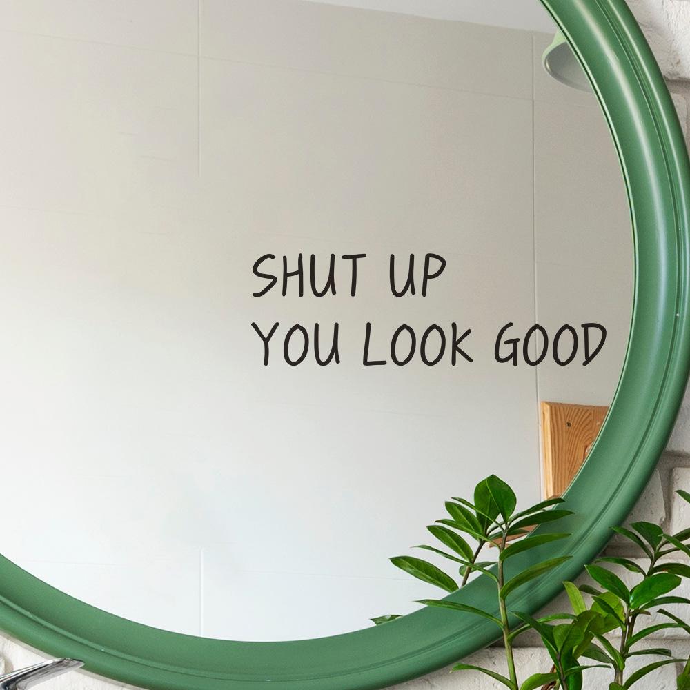 English Slogan Bathroom Mirror Beautification and Decoration Wall Stickers