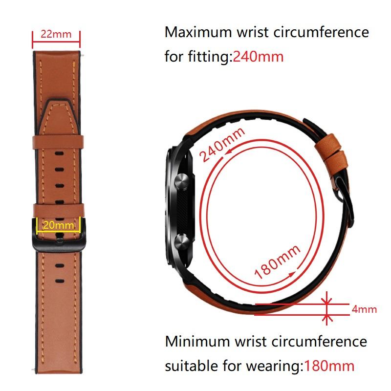 Silicone Leather Watchbands for Men Watch 22mm Genuine Leather Vintage Wrist Watch Band Strap Belt Samsung Galaxy Watch 46mm