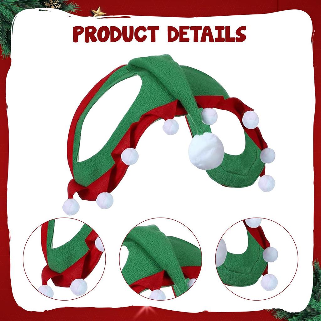 Santa Hat for Horse Equestrian, Cap,Ear Slip on Xmas Costume,Christmas Cap,Christmas Accessory