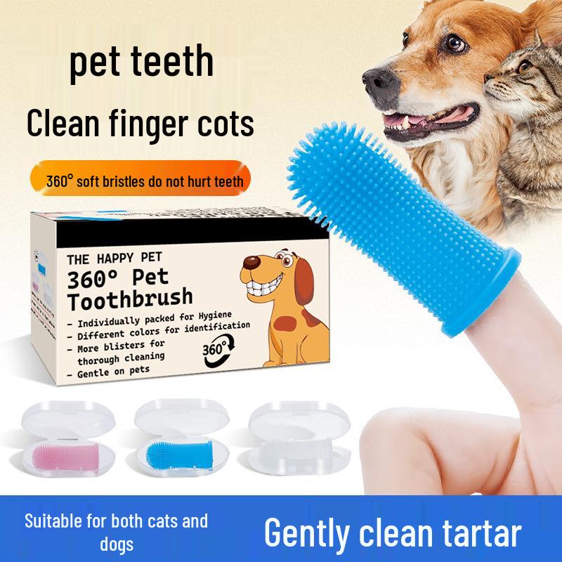Pet Finger Toothbrush for Cats and Dogs - Universal Oral Care & Tartar Removal Tool