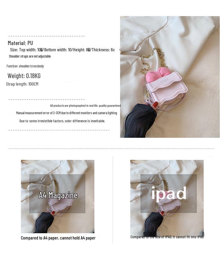 2024 Embossed Bow Mini Crossbody: Sweet Chain Bag for Girls