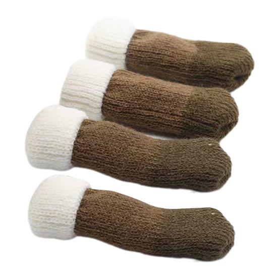 4 Pcs Knitted Chair Leg Covers Elastic Furniture Leg Protectors Non Slip Table Feet Covers Chair Leg Booties for Floor Protection Reduce Friction