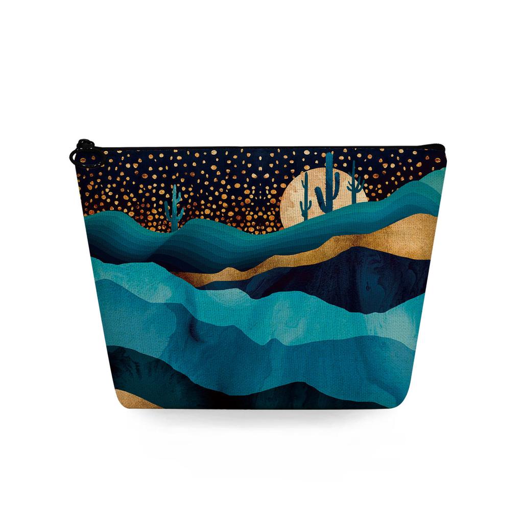 Women Landscape painting Print Cosmetic Bag Toiletries Organize Travel Storage Case 6753