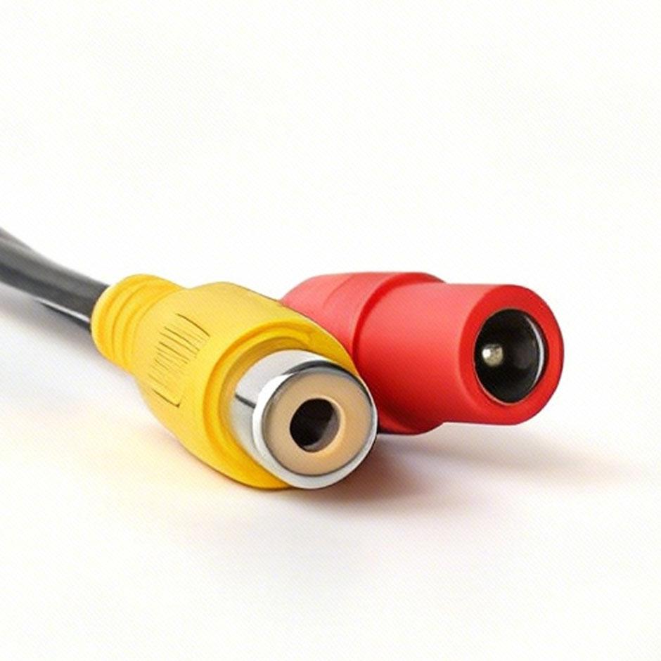 4 Pin To RCA Female Adapter Cable Harness Cord for Car Reverse Backup Camera, Transmits Video Signal and Power Supply