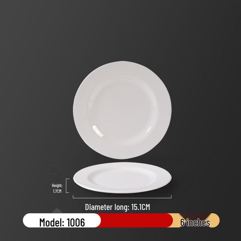 Lijia Melamine White Round Dinner Plates (10-Pack)