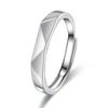 Black and White Rhombus Ring for Boys and Girls Couples Simple Pair Ring