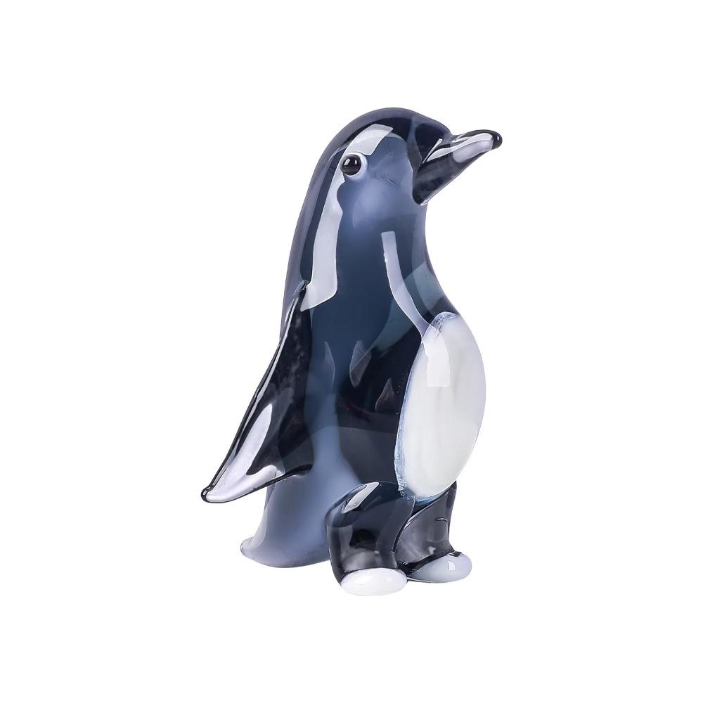 Glass Blown Penguin Figurine Simulated Figurine Collectible Sculpture Ornament Home Table Decor