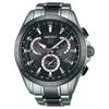 Série Astron 100 metros à prova d'água solar Quartzo pulseira de titânio relógio masculino mostrador preto SSE041