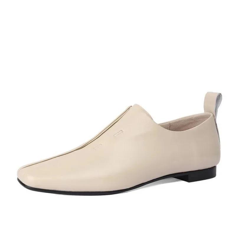 French Giant Soft Milk Shoes Deep Mouth Single Shoes Women's Flat Bottom 2025 Spring Autumn New Style Square Head Design