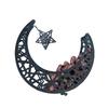 Hollow Moon Iron Tray for Eid Mubarak Dessert and Pastry Serving Platter Cake Storage Organizer Muslims Home Decoration