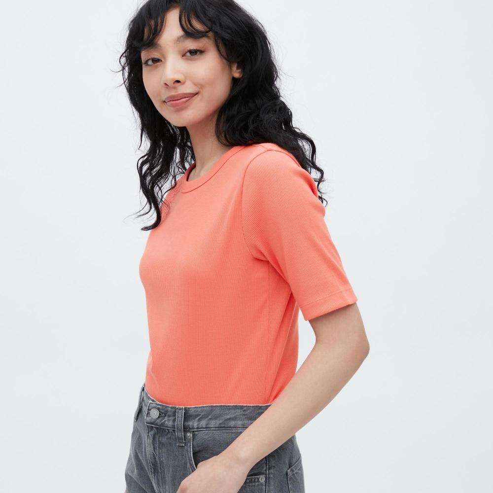 

UNIQLO JAPAN Круглый вырез в резинку, футболка с короткими рукавами