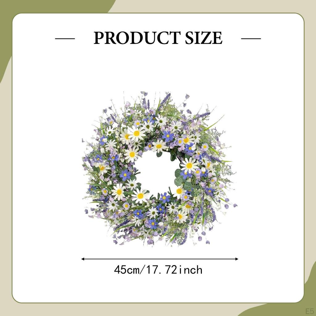 Artificial Door Wreath Floral Garland Decorative Hanging Ornament Spring Centerpiece Crafted with