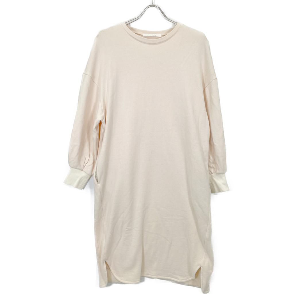 PLAIN PEOPLE Ivory A1541UA038 Organic Soft Sweat Long Sleeve Dress Dress 2 IvoryUsed