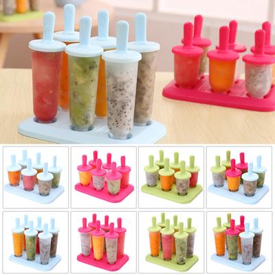 Ice Lolly Mold Eco-friendly Handmade Ice Cube Ice Cream Mold Kitchen Supplies PP DIY Cartoon 1Set Wholesale