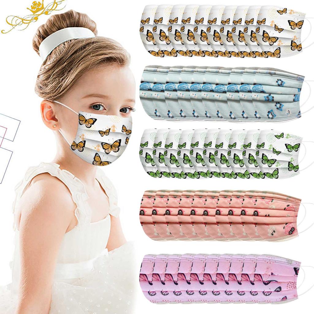 Children's Cartoon 5 Mixed Disposable Three-Layer Protective Cover 50pcs